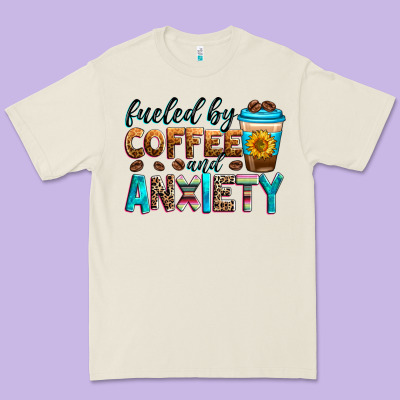 Fueled By Coffee And Anxiety Premium Tee Designed By Zillion Design Studio