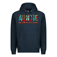 Navy Auntie Like a Mom Only Cooler Premium Hoodie - texasbilliewilder