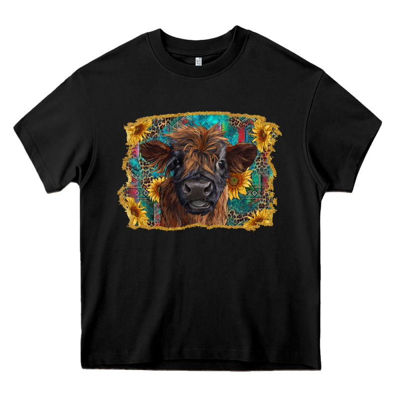 Highland Cow Calf With Western Background Heavy Core Tee by RanaPortraitStore | Teevron