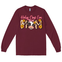 Burgundy holy cow i'm mom Long Sleeve Tee - MaliasSmallBusiness