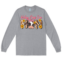 Heather Grey holy cow i'm mom Long Sleeve Tee - MaliasSmallBusiness