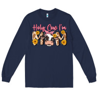 Navy holy cow i'm mom Long Sleeve Tee - MaliasSmallBusiness
