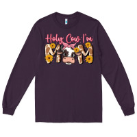 Plum holy cow i'm mom Long Sleeve Tee - MaliasSmallBusiness