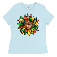 Baby Blue black history sunflower Ladies Tee - texasbilliewilder