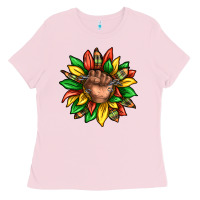 Bubblegum Pink black history sunflower Ladies Tee - texasbilliewilder