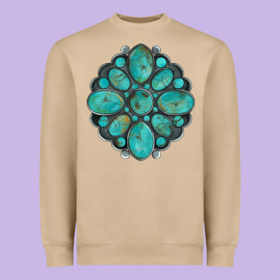 Turquoise Gemstone Heavyweight Sweatshirt Designed By Artiststas