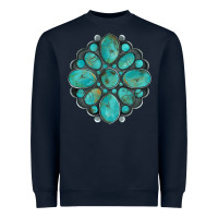Navy turquoise gemstone Heavyweight Sweatshirt - Artiststas
