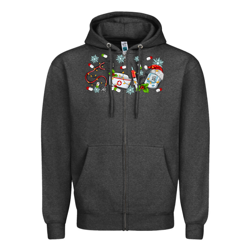 Christmas Nurse Zipper Hoodie by MaliasSmallBusiness | Teevron