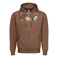 Chestnut christmas nurse Zipper Hoodie - MaliasSmallBusiness