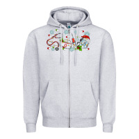 Heather Grey christmas nurse Zipper Hoodie - MaliasSmallBusiness