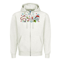 Oatmeal Heather christmas nurse Zipper Hoodie - MaliasSmallBusiness