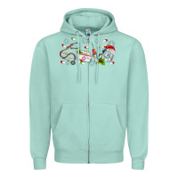 Seafoam christmas nurse Zipper Hoodie - MaliasSmallBusiness