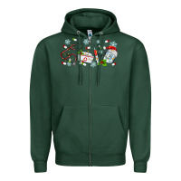 Sports Green christmas nurse Zipper Hoodie - MaliasSmallBusiness