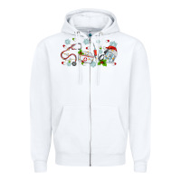 White christmas nurse Zipper Hoodie - MaliasSmallBusiness