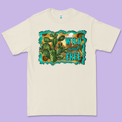 Wild And Free Cactus Premium Tee Designed By Ranaportraitstore