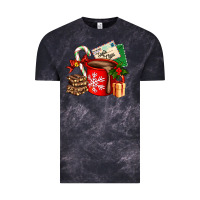 Cloud Black Christmas hot chocolate cup with gift and letters Vintage Tee - AdoDesignShop