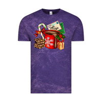 Cloud Purple Christmas hot chocolate cup with gift and letters Vintage Tee - AdoDesignShop