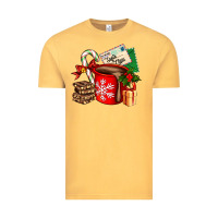 Christmas Hot Chocolate Cup With Gift And Letters Vintage Tee | Teevron