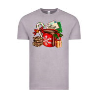 Vintage Zinc Christmas hot chocolate cup with gift and letters Vintage Tee - AdoDesignShop