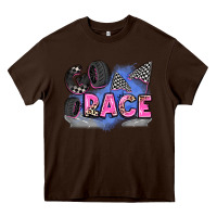 Chocolate Brown go race Heavy Core Tee - Zillion Design Studio