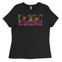 Black black is beautiful neon Ladies Tee - texasbilliewilder