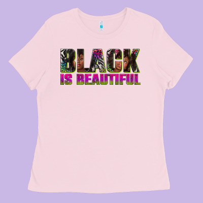 Ladies Tee black is beautiful neon