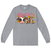 Heather Grey holy cow i'm one Long Sleeve Tee - MaliasSmallBusiness