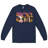 Navy holy cow i'm one Long Sleeve Tee - MaliasSmallBusiness