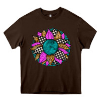 Chocolate Brown race sunflower Heavy Core Tee - Zillion Design Studio