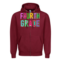 Burgundy fourth grade Zipper Hoodie - NancyCooperArtShop