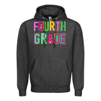 Charcoal Heather fourth grade Zipper Hoodie - NancyCooperArtShop
