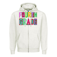 Oatmeal Heather fourth grade Zipper Hoodie - NancyCooperArtShop