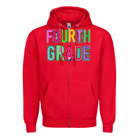 Red fourth grade Zipper Hoodie - NancyCooperArtShop