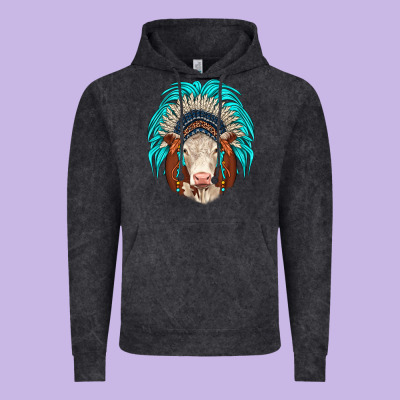 Hereford Indian Headdress Vintage Hoodie Designed By Jahusdesignshop