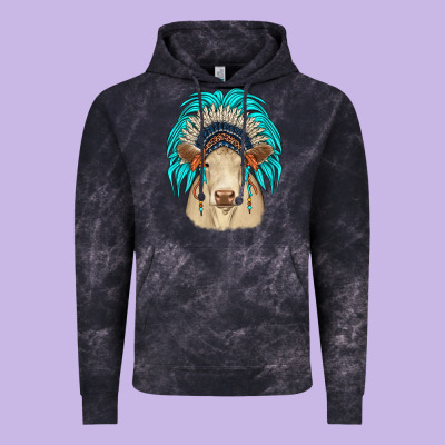 Charolais Indian Headdress Vintage Hoodie Designed By Jahusdesignshop
