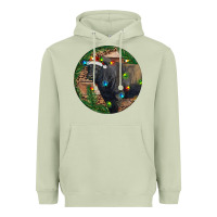 Matcha Black Angus Bull with Christmas Lights Heavyweight Hoodie - RanaPortraitStore