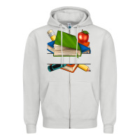 Dove Grey custom teacher books Zipper Hoodie - NancyCooperArtShop