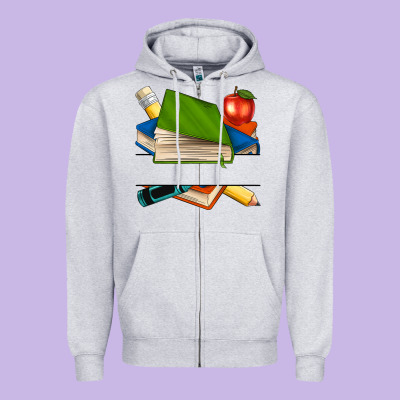 Custom Teacher Books Zipper Hoodie Designed By Nancycooperartshop