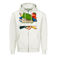 Oatmeal Heather custom teacher books Zipper Hoodie - NancyCooperArtShop