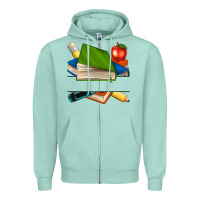 Seafoam custom teacher books Zipper Hoodie - NancyCooperArtShop