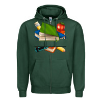 Sports Green custom teacher books Zipper Hoodie - NancyCooperArtShop