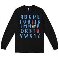 Black alphabet autism awareness Long Sleeve Tee - MaliasSmallBusiness