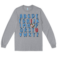 Heather Grey alphabet autism awareness Long Sleeve Tee - MaliasSmallBusiness