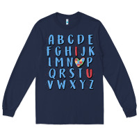 Navy alphabet autism awareness Long Sleeve Tee - MaliasSmallBusiness