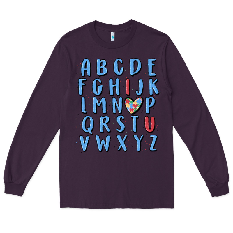 Alphabet Autism Awareness Long Sleeve Tee by MaliasSmallBusiness | Teevron