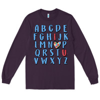 Plum alphabet autism awareness Long Sleeve Tee - MaliasSmallBusiness