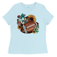Baby Blue football cactus sunflower Ladies Tee - JahusDesignShop