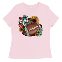Bubblegum Pink football cactus sunflower Ladies Tee - JahusDesignShop