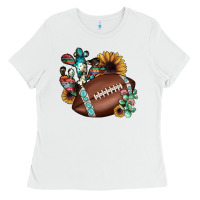 White football cactus sunflower Ladies Tee - JahusDesignShop