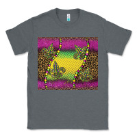 Charcoal Heather mardi gras  leopard pink glitter Classic Tee - BarkalooDesign